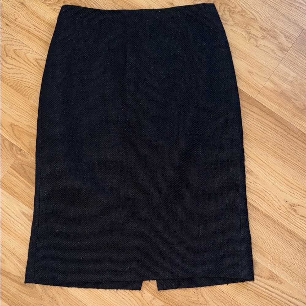 Ann Taylor Factory Black Pencil Tweed Skirt Classic Business Size 2